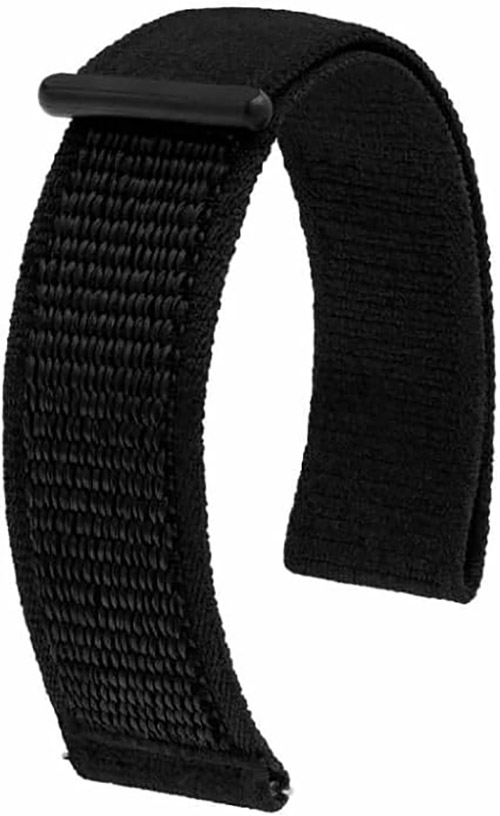 Hirsch 41409050-5-22 Uhrband Vocem Nylon 22 mm Schwarz