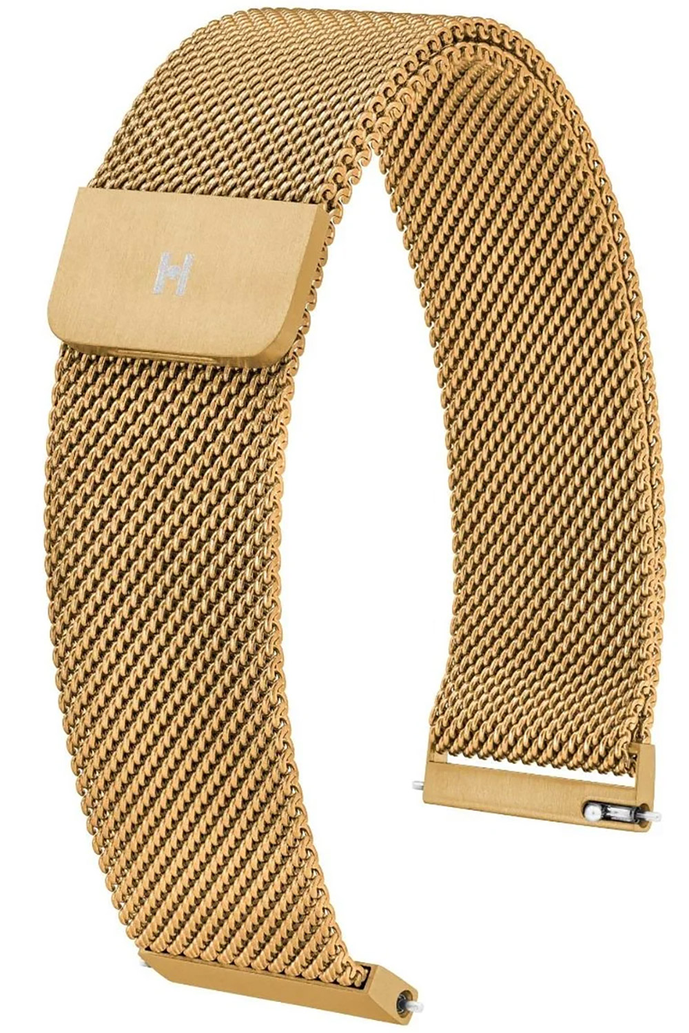 Hirsch 30161410-1-20 Milanaise Uhrenarmband 20 mm Goldfarben