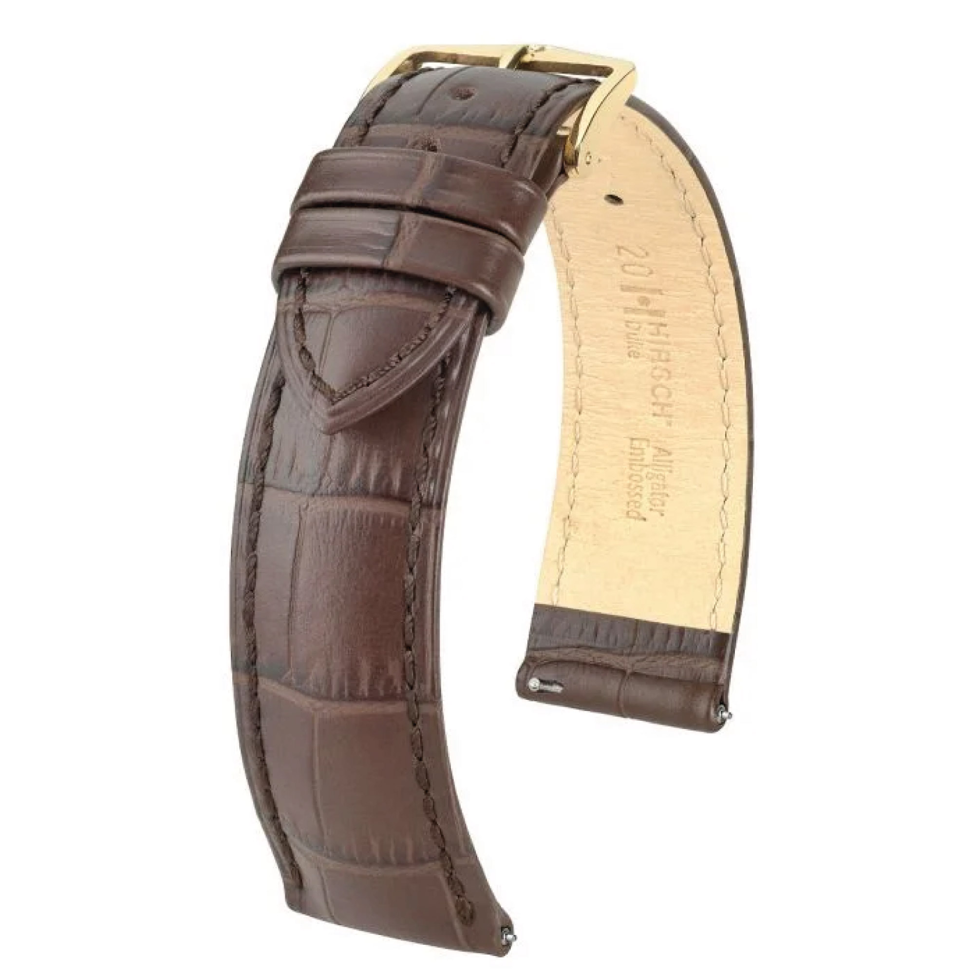 Hirsch 01028010-2-22 Uhren-Armband Duke L 22 mm Leder Dunkelbraun