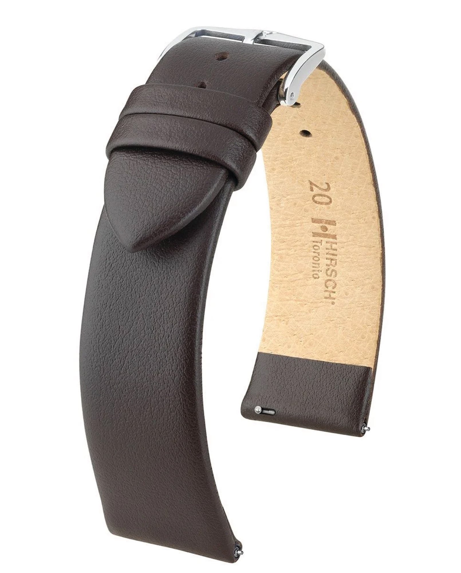 Hirsch 03702010-2-22 Lederarmband für Uhren Toronto L 22 mm Braun