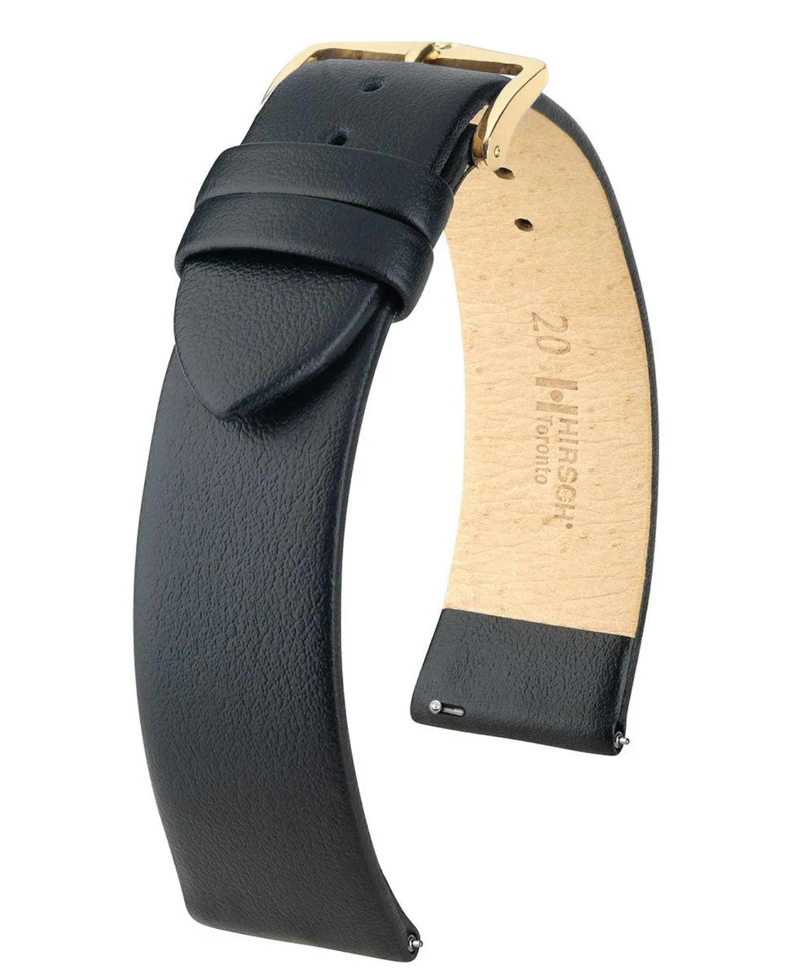 Hirsch 03702150-1-18 Lederarmband für Uhren Toronto M 18 mm Schwarz