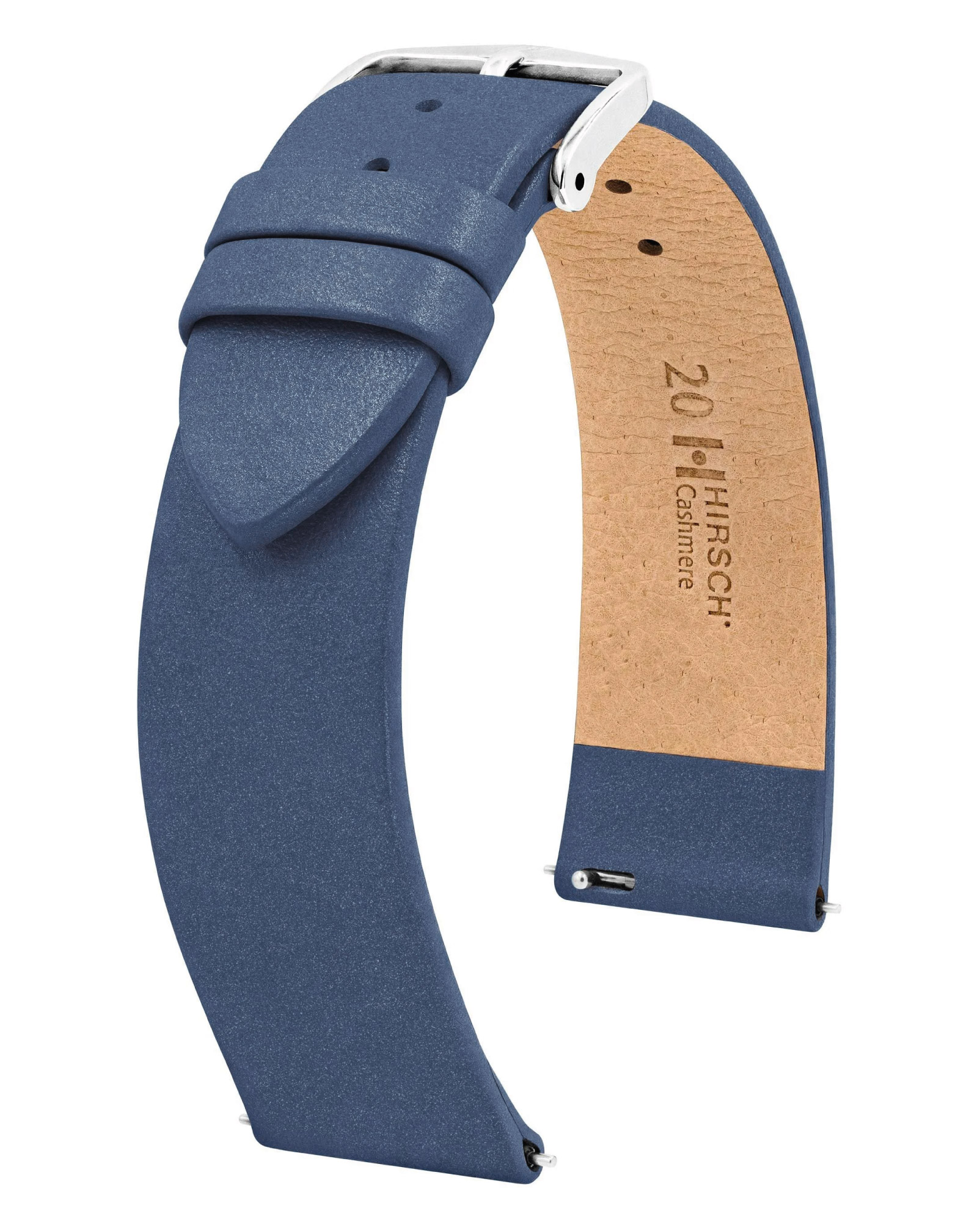 Hirsch 03902180-2-20 Armband für Uhren Cashmere M 20 mm Leder Blau