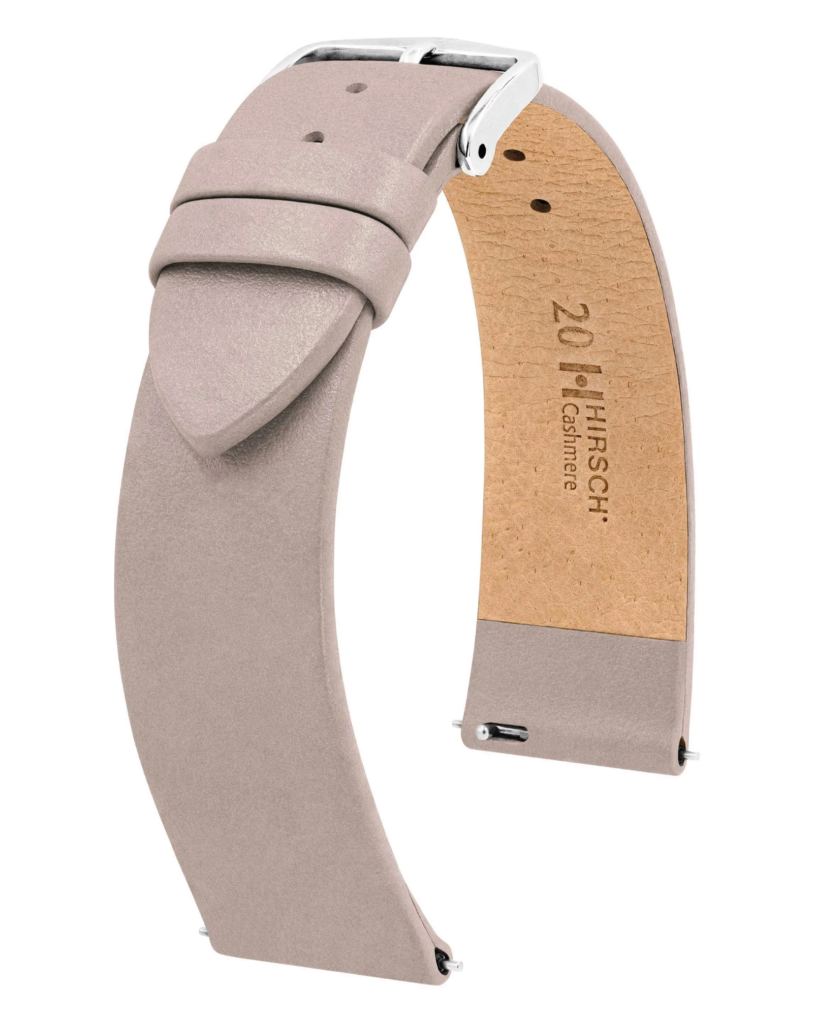 Hirsch 03902195-2-18 Armband für Uhren Cashmere M 18 mm Leder Taupe