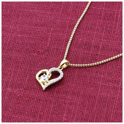 trendor Necklace Pendant Heart Gold 333/8K + Gold-Plated Silver Chain 41486