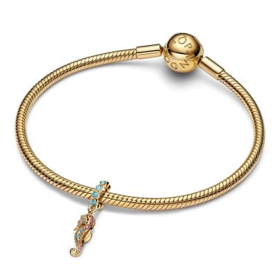 Pandora Dangle Charm Seahorse Gold Tone 763895C01