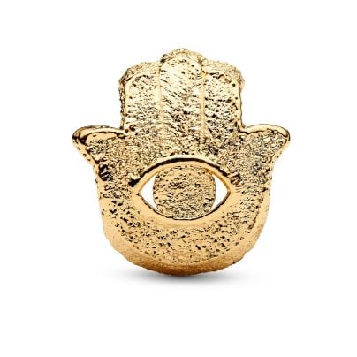 Pandora Charm Gold Tone Textured Hamsa Hand Mini