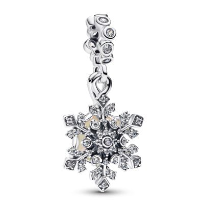 Pandora Dangle Charm Silver Opalescent Snowflake