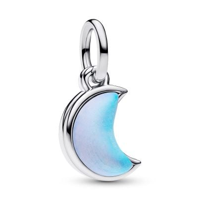 Pandora Double Dangle Charm Crescent Moon Silver