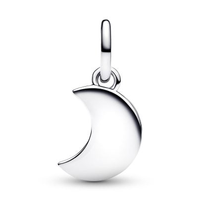 Pandora Double Dangle Charm Crescent Moon Silver