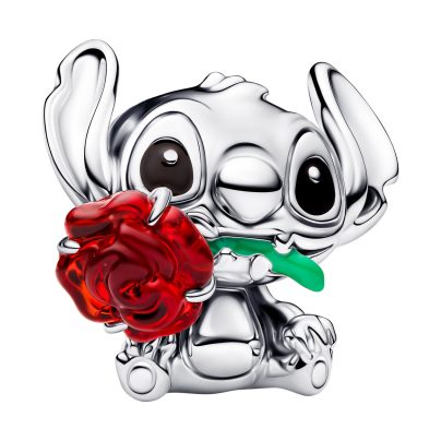 Pandora Silver Charm Disney Stitch with Rose 794378C01