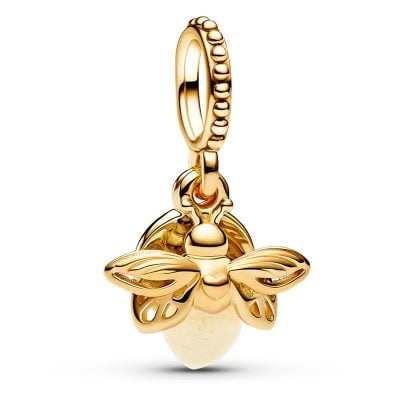 Pandora Dangle Charm Glow-in-the-Dark Firefly Gold-Coloured