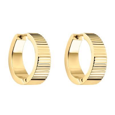 Orecchini A Cerchio Liebeskind Berlin LJ-0881-E-36 Con Pendolo Geometrico, IP Oro, Acciaio Inox