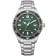 Citizen AW1828-80X Eco-Drive Solar Watch in Unisex Size Steel/Green Image 1