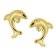 Boccia 05075-02 Children's Stud Earrings Titanium Dolphin Gold Tone Image 1