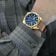 Festina F20728/1 Herren-Chronograph mit Lederband Goldfarben/Blau 4