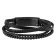 Jacques Lemans S-B109A Men's Bracelet Leather and Onyx Black Image 1