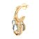 Guess JUBE05095JWYGAQ Women's Hoop Earrings Crystal Charms 4G Blue/Gold 2