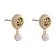 Guess JUBE05517JWYG Women's Stud Earrings Tiny Pearly Gold Tone 1