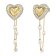 Guess JUBE06008JWYGT/U Damen-Ohrringe Herz Perlen-Kettchen Goldfarben 1