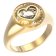 Guess JUBR03352JWYG Women's Ring Crystal Heart Gold Tone Image 1