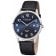 Regent F-1240 Men's Wristwatch with Leather Strap Black/Blue Image 1