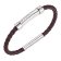 Police PEAGB0001410 Men's Bracelet Geometric Metal Brown Leather Image 1