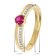trendor 68802 Damenring Gold 333 mit synthetischem Rubin und Zirkonias 4