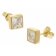 trendor 68821 Stud Earrings 925 Silver Gold Plated Cubic Zirconia 1