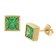 trendor 68857 Women's Earrings Gold Plated Silver With Synthetic Emerald 1