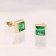 trendor 68857 Women's Earrings Gold Plated Silver With Synthetic Emerald 3
