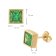 trendor 68857 Women's Earrings Gold Plated Silver With Synthetic Emerald 6