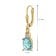 trendor 68982 Women's Earrings Gold Plated Silver With Synthetic Blue Topaz 6