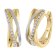 trendor 28028 Women's Hoop Earrings 925 Silver Two-Tone With Cubic Zirconia 1