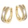 trendor 28028 Women's Hoop Earrings 925 Silver Two-Tone With Cubic Zirconia 2