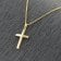 trendor 75543 Kreuz-Anhänger 24 mm Gold 585 + Silberkette goldplattiert 3
