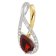 trendor 21201 Gold Pendant 333 with Garnet/Topaz on Gold-Plated Silver Chain 2