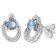 trendor 21184 Women's Stud Earrings White Gold 333 With Synthetic Aquamarine 1
