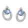 trendor 21184 Women's Stud Earrings White Gold 333 With Synthetic Aquamarine 2