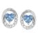 trendor 21179 Women's Stud Earrings White Gold 333 With Synthetic Aquamarine 2