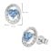trendor 21179 Women's Stud Earrings White Gold 333 With Synthetic Aquamarine 5