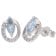 trendor 21177 Women's Stud Earrings White Gold 333 / 8K With Aquamarine 1