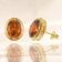 trendor 21346-10 Ladies Earrings Gold-Plated Silver Orange-Red 3