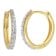 trendor 21653 Damen-Ohrringe Gold 333/8K Klapp-Creolen mit Zirkonia 1
