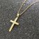trendor 75278 Kreuz 24 mm Gold 333 (8 Karat) an Goldplattierter Silberkette 3