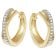 trendor 21751 Damen-Ohrringe Klapp-Creolen 333 Gold (8 K) mit Zirkonia ⌀ 15 mm 2