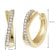 trendor 21751 Damen-Ohrringe Klapp-Creolen 333 Gold (8 K) mit Zirkonia ⌀ 15 mm 5