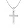 trendor 35844 Silver Cross Pendant Mens Necklace Image 1