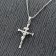 trendor 35852 Silver Men's Necklace with Cross Pendant Image 3