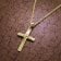 trendor 75834 Cross Pendant Necklace Gold Plated Silver Image 3