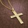 trendor 39022 Cross Pendant Men's Necklace Gold Plated Silver Image 3